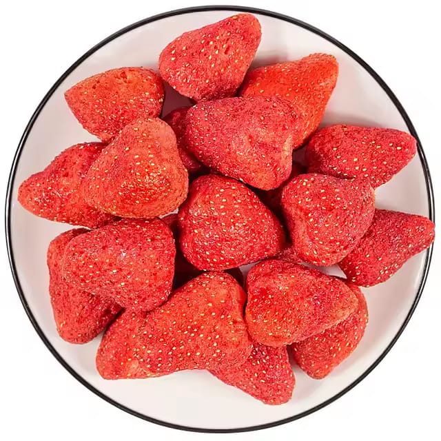 Crispy, freeze-dried strawberries, with no added sugar.