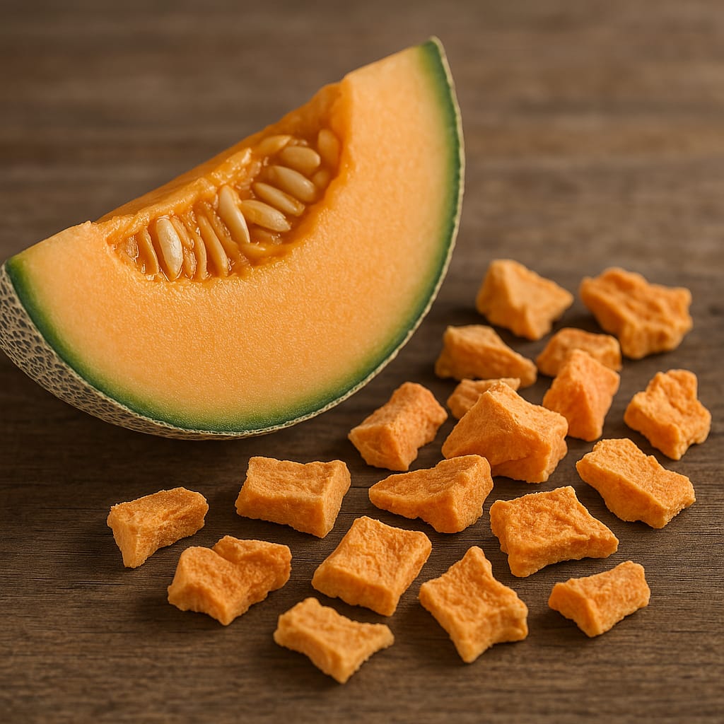 Crispy, Freeze-dried Hami melon.