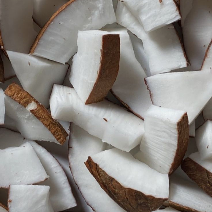 Crispy, Freeze-dried coconut, with no added sugar.