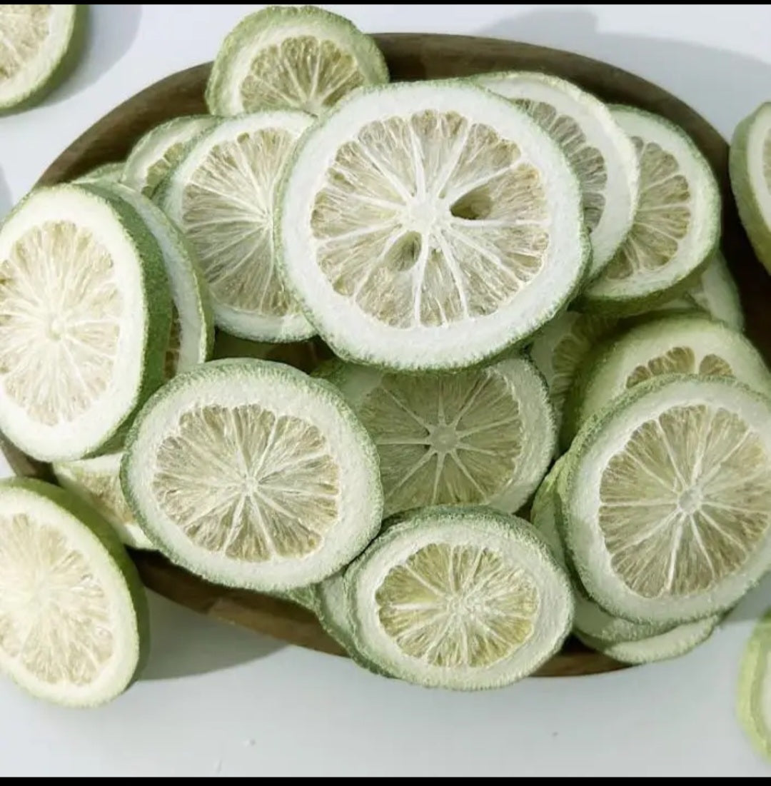 Crispy, Freeze-dried Green lemon.