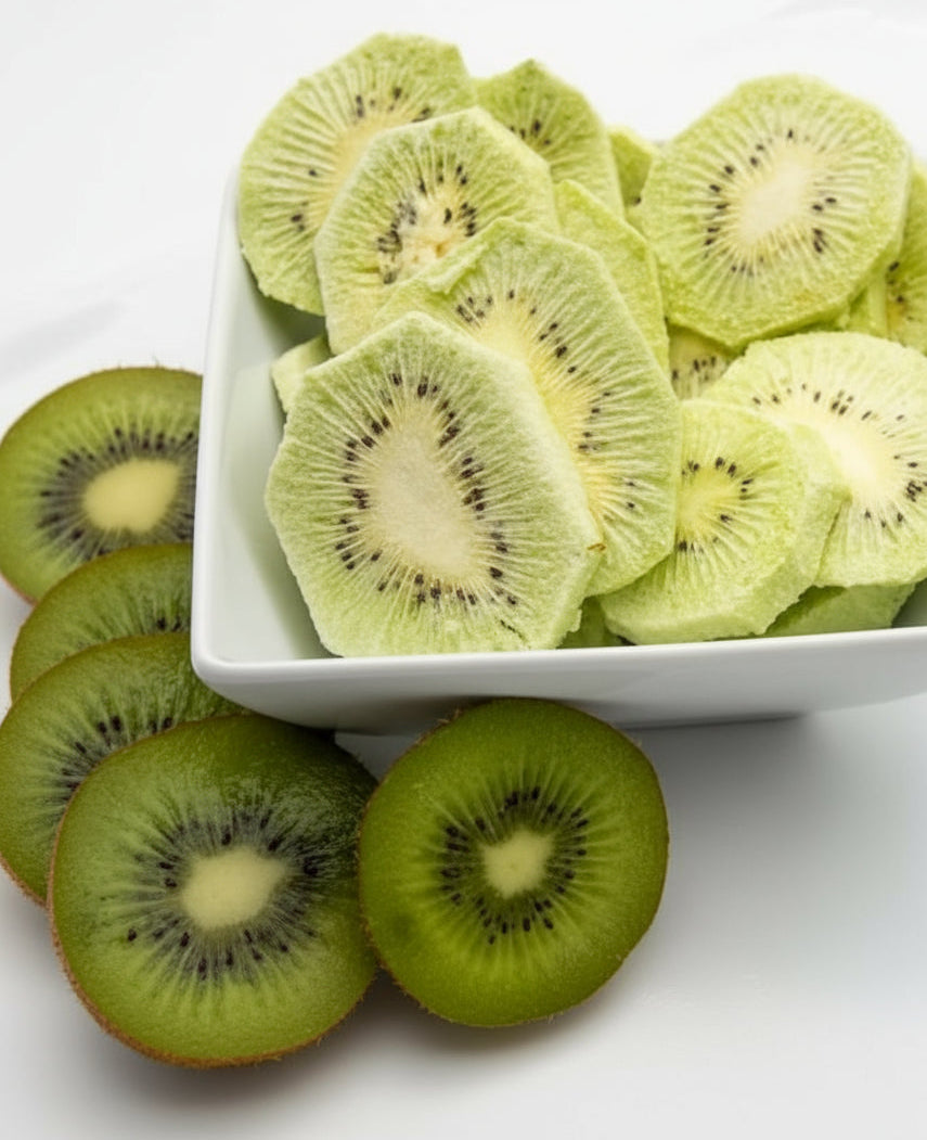 Crispy, freeze-dried kiwi,with no sugar.