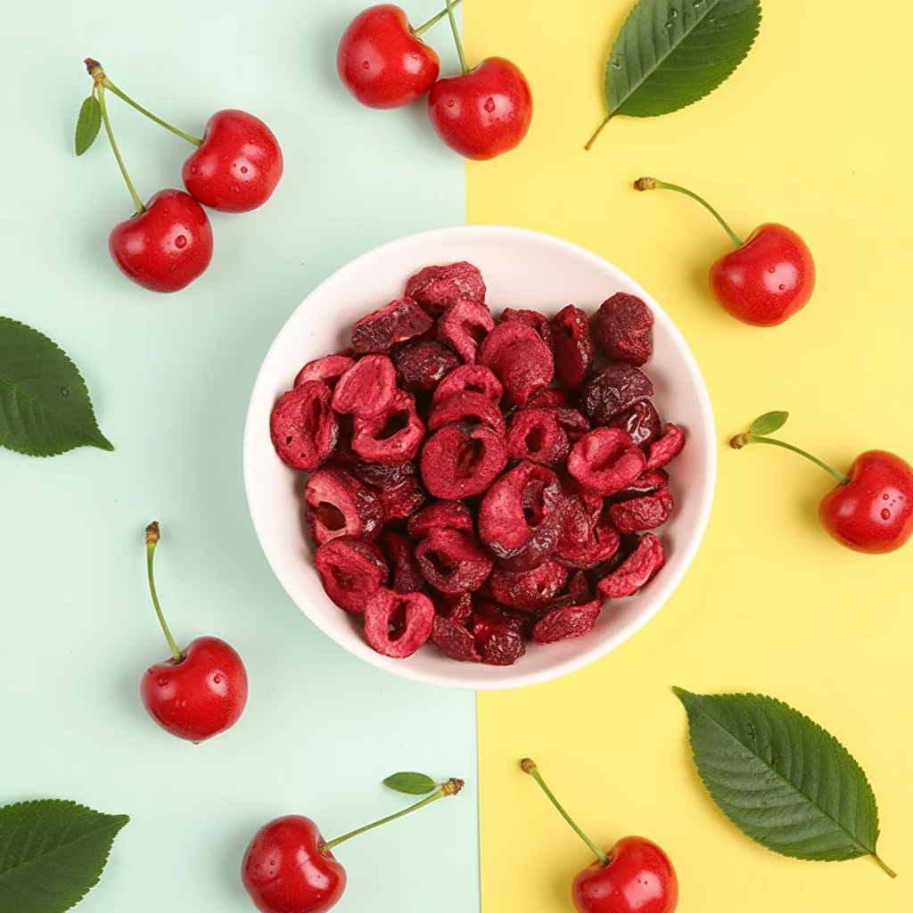 Crispy Freeze-dried Cherry,with no added sugar.