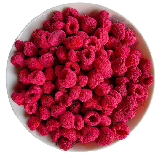 Crispy,Freeze-dried raspberry, with no added sugar.
