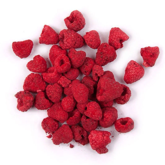 Crispy,Freeze-dried raspberry, with no added sugar.