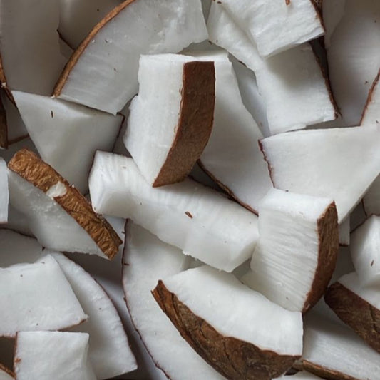 Crispy, Freeze-dried coconut, with no added sugar.