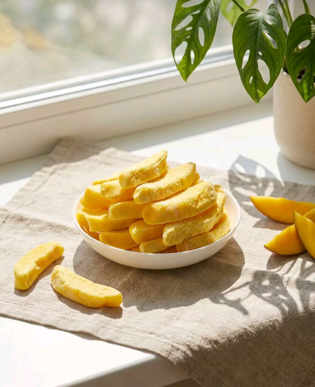 Crispy, freeze-dried mango, with no added sugar.