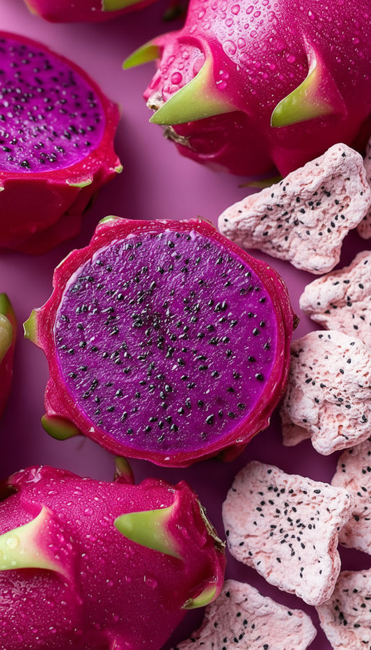 Crispy, Red dragon fruit, with no added sugar.