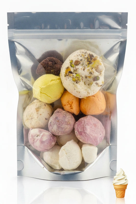 Mix balls with Arabic ice-cream