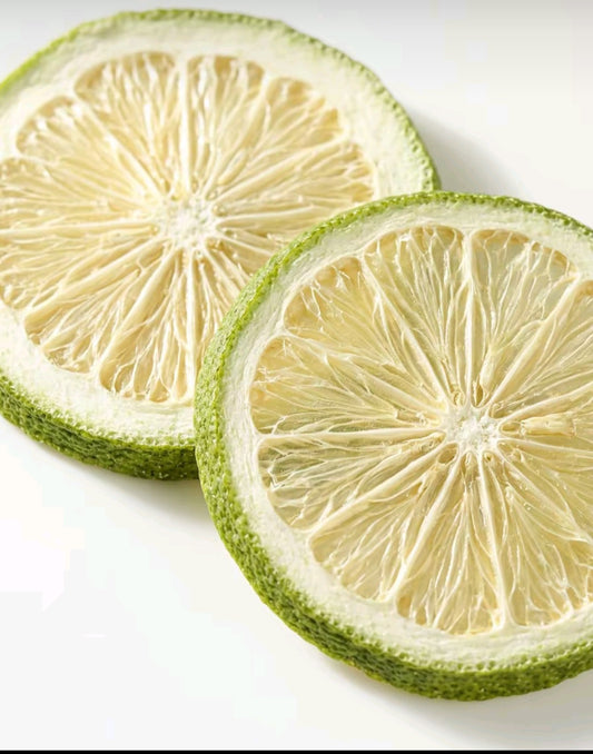 Crispy, Freeze-dried Green lemon.