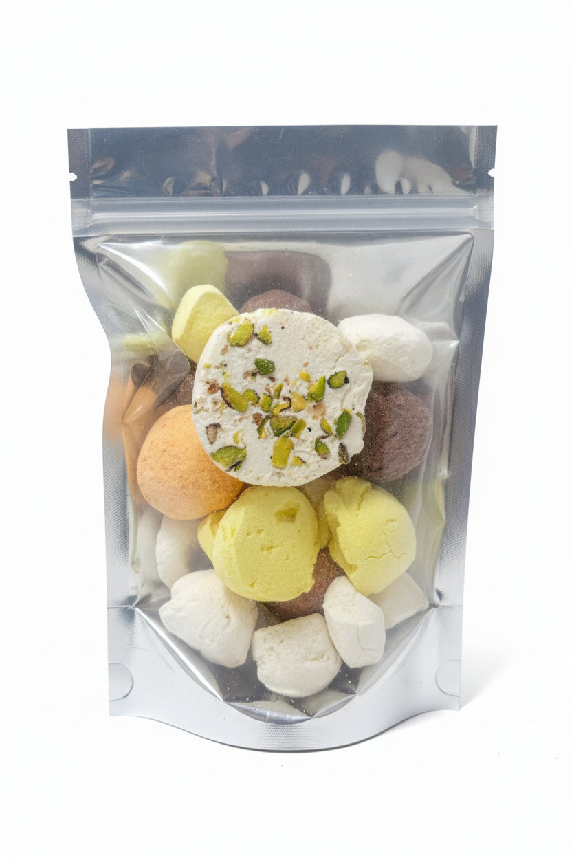 Mix balls with Arabic ice-cream